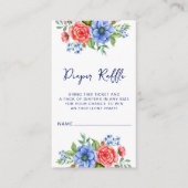 Patriottische Bloemen Rood Wit Blauwe Luier Raffle Informatiekaartje (Voorkant)
