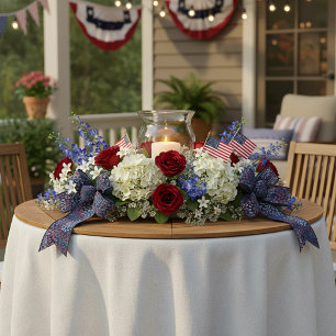 Patriottische bloemen  satijnen lint