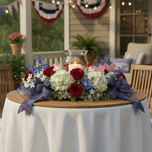 Patriottische bloemen  satijnen lint