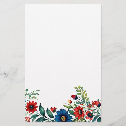 Patriottische Bloemen Stationery Briefpapier (Voorkant)