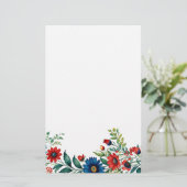 Patriottische Bloemen Stationery Briefpapier (Staand voorkant)