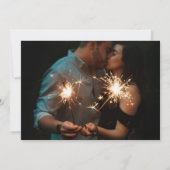 Patriottische Bloemen Vierde Juli Fotobruiloft Kaart (Achterkant)