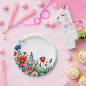 Patriottische bloemenharmonie papieren bordje (Feest)