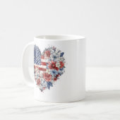 Patriottische bloemenhart Mok (Voorkant links)