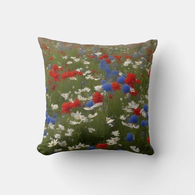 Patriottische bloemenkussen kussen (Voorkant)