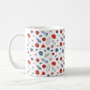Patriottische bloemenmok Zomer Amerikaanse cotta Koffiemok