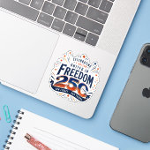 Patriottische bloemenvrijheid sticker decal (Laptop met iPhone)