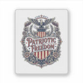 Patriottische bloemige vintage vector grafische T- Sticker (Voorkant)