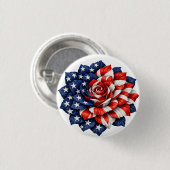 Patriottische bloemillustratie met vlagmotief ronde button 3,2 cm (Voorkant /achterkant)