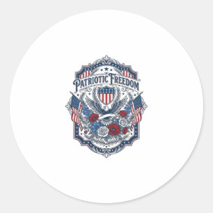 Patriottische Bloemist Vector Grafische T-shirt_1 Ronde Sticker