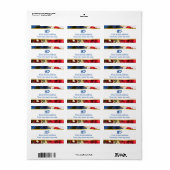 Patriottische bloemstuk adressering etiket (Full Sheet)