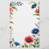 Patriottische bloesems briefpapier (Achterkant)