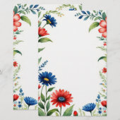 Patriottische bloesems briefpapier (Voorkant / Achterkant)