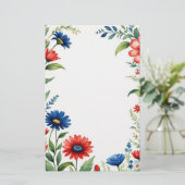 Patriottische bloesems briefpapier (Staand voorkant)