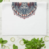 Patriottische Blokhut Weekend Vector Grafische T-s Theedoek (Gevouwen)