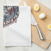 Patriottische Blokhut Weekend Vector Grafische T-s Theedoek (Quarter Fold)