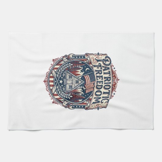 Patriottische Blokhut Weekend Vector Grafische T-s Theedoek (Horizontaal)