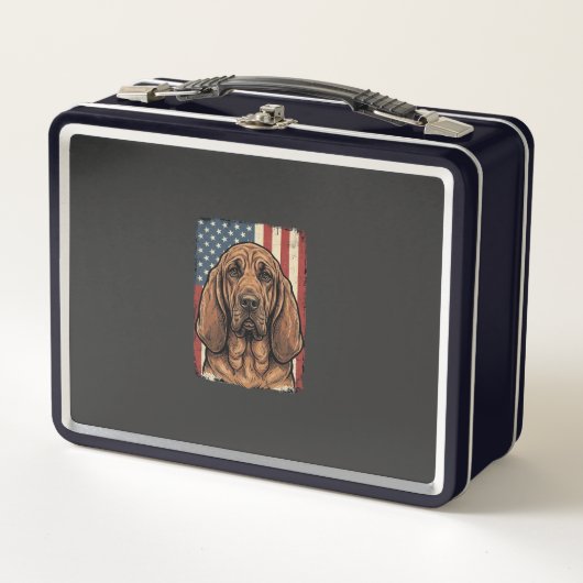 Patriottische Bloodhound Hond Amerikaanse Vlag Kun (Voorkant)