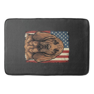 Patriottische Bloodhound Hond Amerikaanse Vlag Kun Badmat