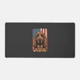 Patriottische Bloodhound Hond Amerikaanse Vlag Kun Bureaumat