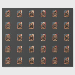 Patriottische Bloodhound Hond Amerikaanse Vlag Kun Cadeaupapier
