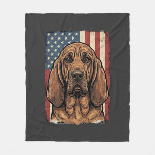 Patriottische Bloodhound Hond Amerikaanse Vlag Kun Fleece Deken