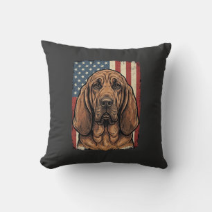 Patriottische Bloodhound Hond Amerikaanse Vlag Kun Kussen
