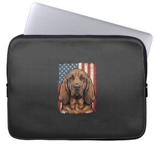 Patriottische Bloodhound Hond Amerikaanse Vlag Kun Laptop Sleeve