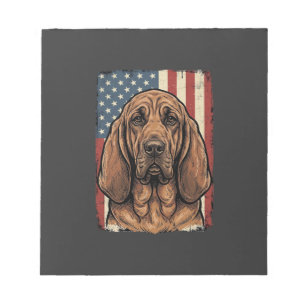 Patriottische Bloodhound Hond Amerikaanse Vlag Kun Notitieblok