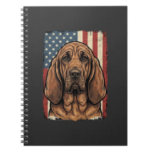 Patriottische Bloodhound Hond Amerikaanse Vlag Kun Notitieboek