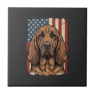 Patriottische Bloodhound Hond Amerikaanse Vlag Kun Tegeltje