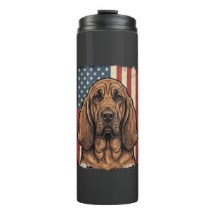 Patriottische Bloodhound Hond Amerikaanse Vlag Kun Thermosbeker