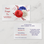 Patriottische Bloom Trio-stemmingherinnering Visitekaartje (Voorkant / Achterkant)