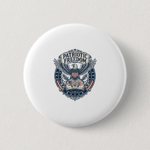 Patriottische Boek Club Vector Grafische T-shirt ( Ronde Button 5,7 Cm