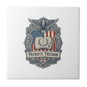 Patriottische Boek Club Vector Grafische T-shirt Tegeltje