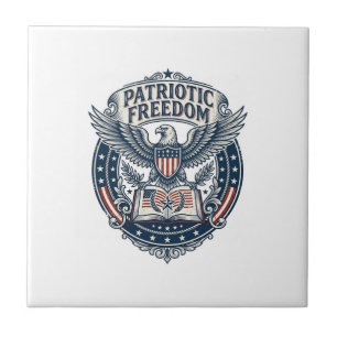 Patriottische Boek Club Vector Grafische T-shirt ( Tegeltje