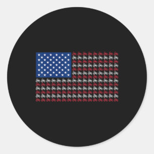 Patriottische boer 4 juli Amerikaanse vlag USA TRA Ronde Sticker