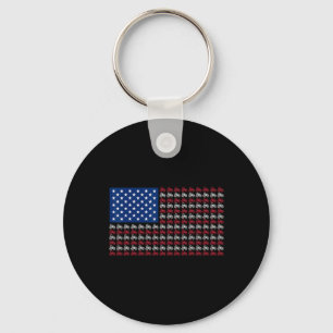 Patriottische Boer 4 juli Amerikaanse Vlag VS Tra Sleutelhanger