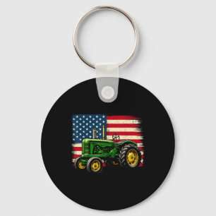 Patriottische Boer 4 juli Tractor Usa Vlag  Sleutelhanger