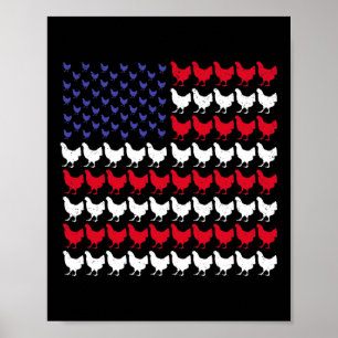 Patriottische Boeren 4 juli Amerikaanse vlag Poster