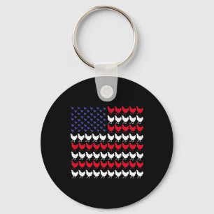 Patriottische Boeren 4 juli Amerikaanse Vlag Sleutelhanger