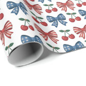 Patriottische bogen en kersen naadloos patroon cadeaupapier (Rol Hoek)