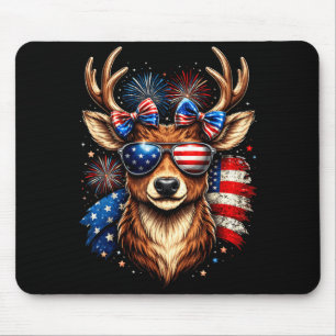 Patriottische bok Amerikaanse vlag zonnebril 4 jul Muismat