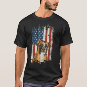 Patriottische Bokser Amerikaanse Flag Dog Mannen V T-shirt