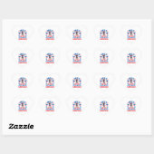Patriottische Bokser Hond voor 4 juli Hart Sticker (Vel)
