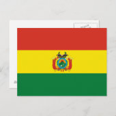 Patriottische Bolivia vlag Briefkaart (Voorkant / Achterkant)