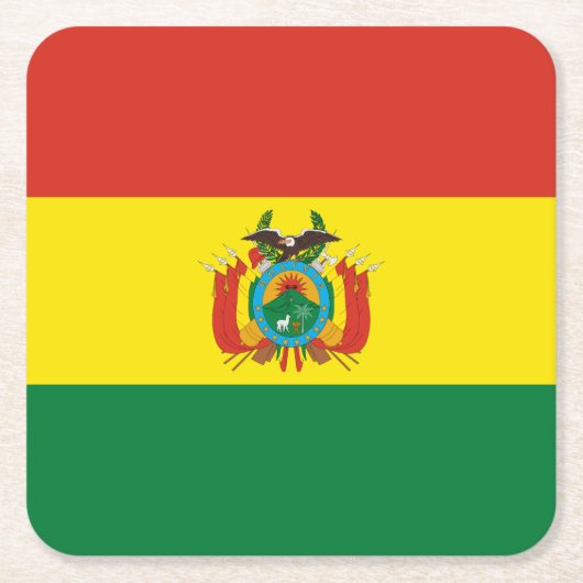 Patriottische Bolivia vlag Kartonnen Onderzetters (Voorkant)