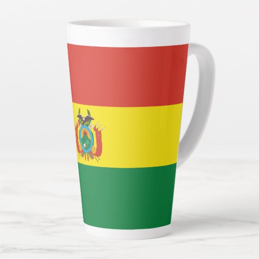 Patriottische Bolivia Vlag latte Mok (Rechterhoek)