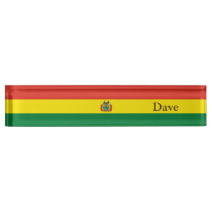 Patriottische Bolivia vlag Naambordje