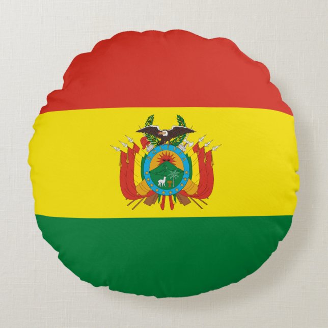 Patriottische Bolivia vlag Rond Kussen (Voorkant)